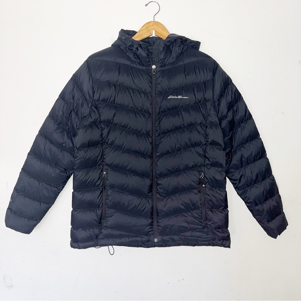 Eddie Bauer Black EB650 Puffer Jacket Coat Down Filled Women Sz XL Packable